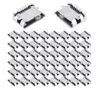 Ujjdwiurgh 50 Pcs PCB SMT Micro-USB Type B 5Pin Female Socket Adapter Jack