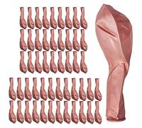 Ujjdwiurgh 50Pcs 10 Inch Metallic Latex Balloons Thick Chrome Glossy Metal Pearl Balloon Globos for Party Decor - Rose Gold