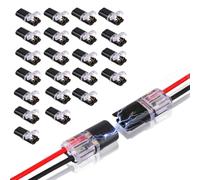 Ujjdwiurgh 50Pcs Double-Wire Plug-in Connector, Pluggable 2 Pin 2 Way LED Wire Connectors, with Locking Buckle Fast Wire Connectors Easy Install