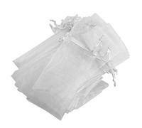 Ujjdwiurgh 50pcs White Drawstring Organza Folding Hand Fan Pouch Party Wedding Favor Gift Bags