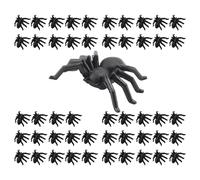 Ujjdwiurgh 50x Plastic Black Spider Trick Toy Halloween Haunted House Prop Decor