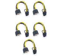 Ujjdwiurgh 5PCS 15Pin Male to 8Pin(6+2) PCI-E Power Supply Cable 20cm Cable 15-Pin to 8 Pin 18AWG Wire for Graphic Card