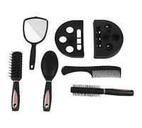 Ujjdwiurgh 5Pcs Hair Brushes Comb Set Women Ladies Hair Care Massage Hairbrush With Mirror And Stand Pink