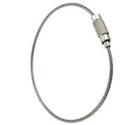 Ujjdwiurgh 5pcs Stainless Steel Screw Locking Wire Keychain Cable Key Rings Outdoor Accessory