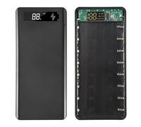 Ujjdwiurgh 5V Dual USB 8X18650 Power Bank Case with Digital Display Screen Mobile Phone Charger 18650 Battery Holder-Black