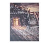 Ujjdwiurgh 5x7FT Vinyl Studio Photography Backdrop Retro Pirate Ship Photo Background