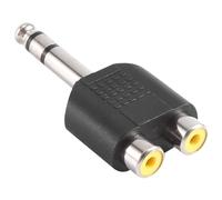 Ujjdwiurgh 6.35mm 1/4 inch Male Stereo To 2 Dual Female Y Splitter Audio Adapter Converter