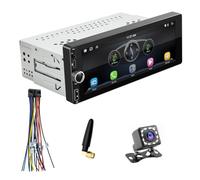 Ujjdwiurgh 6.86 Inch Wireless Carplay Car Stereo Single Din Touch Screen Car Radio with Bluetooth Android Auto USB AUX RDS