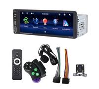 Ujjdwiurgh 6.9 Inch Wireless Carplay Car Stereo Single Din Touchscreen Car Radio, Android Auto Bluetooth Mirror Link FM Mic SWC Easy Install Easy to Use