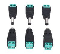 Ujjdwiurgh 6 Pcs 5.5X2.1Mm Female + Male CCTV DC Power Connector Adapter Repar Part