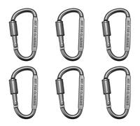 Ujjdwiurgh 6 pcs Aluminum Alloy D-ring Locking Carabiner Light but Strong