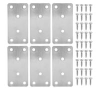 Ujjdwiurgh 6 PCS Mending Plates Straight Brace Brackets Heavy Duty Flat Bracket Stainless Steel Repair Plates for Furniture Wood