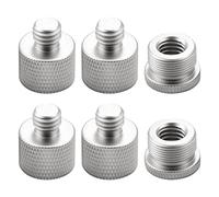 Ujjdwiurgh 6 Pcs Mic Thread Adapter Set 5/8 Female to 3/8 Male and 3/8 Female to 5/8 Male Screw Adapter Thread for Microphone Stand