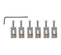 Ujjdwiurgh 6 Roller Bridge Tremolo Saddles With Wrench For Electric Guitar Chrome Color