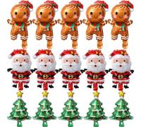 Ujjdwiurgh 60PCS Christmas Balloons Aluminum Foil Small Balloon Toy Xmas Tree Gingerbread Man Santa Birthday Party Holiday Decorati Easy Install Easy to Use