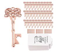 Ujjdwiurgh 60Set Key Bottle Openers,Key Bottle Opener with Escort Card Tag and Key Chains for Wedding Favors Engagement/Christmas