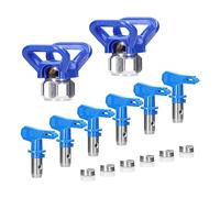 Ujjdwiurgh 6Pc Tips Paint Sprayer Nozzle Tips Reversible Airless Blue with 2Pc Nozzle Seats for Airless Sprayer