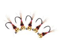 Ujjdwiurgh 6pcs Bead Head Jig Nymph Jig Head Euro Nympph Fly Fishing Fast Sinking Fast Sinking for Trout and Grayling Bait Set