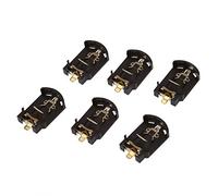 Ujjdwiurgh 6PCS Brown Plastic Housing CR2032 Button Cell Battery Socket Holder Case