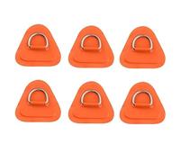 Ujjdwiurgh 6PCS D-Ring Patch for Inflatable Boat Kayak Dinghy SUP, D-Ring PVC Patch Stand-Up Paddleboard Canoe Rafting Orange