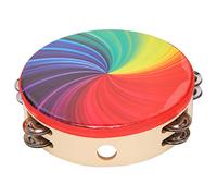 Ujjdwiurgh 8 Inch Double Row Tambourine Drum Handbell Tambourine with Jingle Bells Percussion Musical Instrument