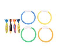 Ujjdwiurgh 8 Pcs Underwater Swimming Pool Diving Rings, Diving Throw Bandits Toys For Kids Gift Set. Training Dive Toys For Learning To Swim