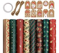 Ujjdwiurgh 8 Sheets,for Christmas Birthday Party Wrapping Paper Gift Wrap Papers,Present
