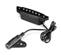 Ujjdwiurgh -85 Black 6 Hole Soundhole Pickup with Active Power Strap End-Pin Jack for Acoustic Guitar