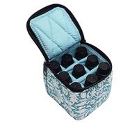 Ujjdwiurgh 9 Bottles Essential Oil Carrying Case Shockproof Essential Oils Organizer Travel Bag Suitable (Blue)