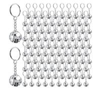 Ujjdwiurgh 96Pcs Mini Disco Ball Keychains Disco Ball Favors Mirror 70s 80s 90s Disco Keychain Bulk Silver Disco Accessories