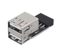 Ujjdwiurgh 9Pin to 2 Port USB Adapter Connector PC Internal Motherboard 9Pin to USB2.0 Type A Female Converter for Desktop Computer Easy Install