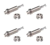 Ujjdwiurgh A1347 4 Piece Guitar End Pin Output Jack 1/4 Inch Mono or Stereo Applications Silver