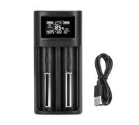 Ujjdwiurgh Advanced LCD Display Type-C Charger for 18650, 21700 Li-Ion, Ni-, and Ni-Cd Battery Models