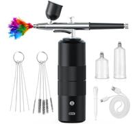 Ujjdwiurgh Airbrush Kit with Compressor High Pressure Airbrush Set with 0.3mm Nozzle Airbrush for Nails, Makeup Easy Install Easy to Use,Black