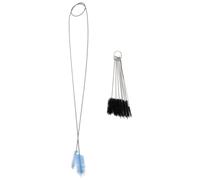 Ujjdwiurgh Aquarium Filter Brush Set, Flexible Double Ended Bristles Hose Pipe Cleaner with Stainless Steel Long Cleaning Brush