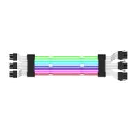 Ujjdwiurgh ARGB Power Supply Extension Cable 3X8Pin Cord Motherboard RGB Extension Cable for Computer