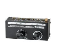 Ujjdwiurgh Audio Switcher 6 In 1 Out Audio Signal Selection Switch Sound Channel Stereo with Volume Control