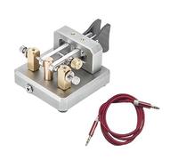 Ujjdwiurgh Automatic Morse Dual-Paddle Telegraph Key CW Key for Ham Radio Users for Amateur HAM RADIO CW Paddle Key Amateur Easy Install Silver