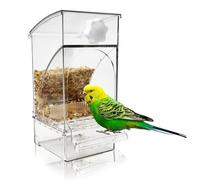 Ujjdwiurgh Automatic Transparent Bird Feeder No Mess Parrot Food Container Cage Accessories for Parakeet Budgies Canary