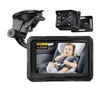 Ujjdwiurgh Baby Car Monitor 1080P Secure Baby Backseat Camera with 4.3Inch Display, Easy Install, Baby Car Camera for Infant Kids