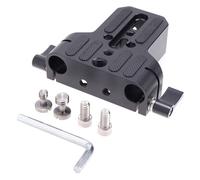 Ujjdwiurgh Base Quick Installation Plate and Cage Conduit Base Pipe Clamp Base Aluminum Alloy Camera Accessories 15mm Double Hole Pipe Clamp Pan Tilt Accessory