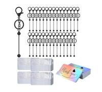 Ujjdwiurgh Beadable Keychain Bars Bulk for Beads DIY Blank Keychain Metal Beaded Keychain for Bead Keychain Crafts