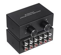 Ujjdwiurgh Bi-Directional 4-Way Stereo Audio Switch L/R Sound Channel Audio Switcher,2 in 4 Out or 4 in 2 Out Audio Splitter