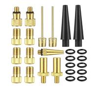 Ujjdwiurgh Bike Valve Adapter Set, 25Pcs Valve Adapter, Valve Adapter for Bicycle Tube Bike Pump Adapter Air Compressor Easy Install