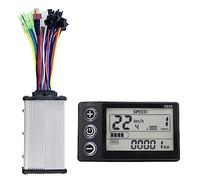 Ujjdwiurgh Black S866 Controller Panel Dashboard+36V 350W Sine Wave Controller Electric Bike LCD Display for E-Bike Scooter Kit Set (6PIN)