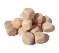 Ujjdwiurgh Blank Wooden Dice Unfinished Square Blocks 6 Sided with Rounded Corners for DIY Craft Projects