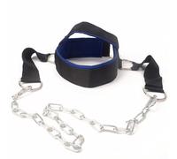 Ujjdwiurgh Blue & Black Neck Training Belt for Head and Cervical Muscle Strengthening, Adjustable Fitness Accessory