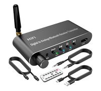 Ujjdwiurgh Bluetooth 5.1 Transmitter Receiver Digital to Analog Audio Converter Wireless Adaptor Aluminum Alloy for TV, Gaming