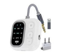 Ujjdwiurgh Bluetooth 5.3 Audio Adapter Wireless Audio Transmitter Receiver AUX RX/TX for Car HomeAirplane Airline Travel