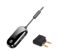 Ujjdwiurgh Bluetooth 5.4 Audio Transmitter Receiver Low Latency 3.5mm AUX Jack Airplane Wireless Adapter for TV Car Speaker
